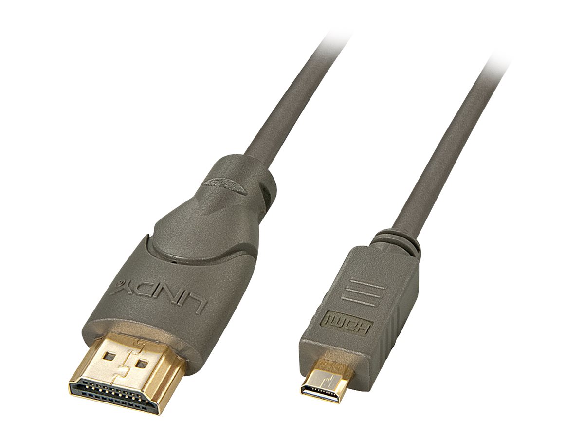 Lindy - HDMI-Adapter - 19 pin micro HDMI Type D mnnlich zu HDMI mnnlich - 2 m - Schwarz