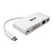 Tripp Lite USB C to DVI Multiport Video Adapter Converter w/ USB-A Hub, USB-C PD Charging, Gigabit Ethernet Port , USB Type C to