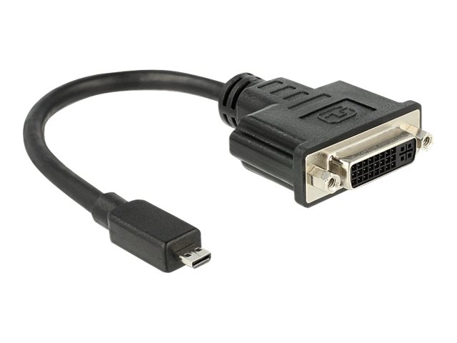 Delock - Videoadapter - 19 pin micro HDMI Type D mnnlich zu DVI-D weiblich - 20 cm - Schwarz