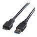 Roline - USB-Kabel - Micro-USB Typ B (M) zu USB Typ A (M) - USB 3.0 - 80 cm - geformt