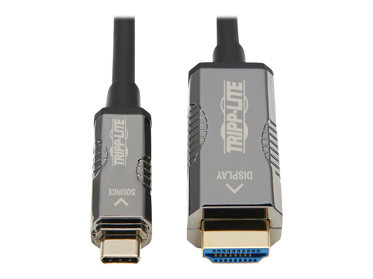Tripp Lite High-Speed USB-C to HDMI Fiber Active Optical Cable (AOC) - UHD 4K 60 Hz, HDR, CL3 Rated, Black, 50 m - Adapterkabel 