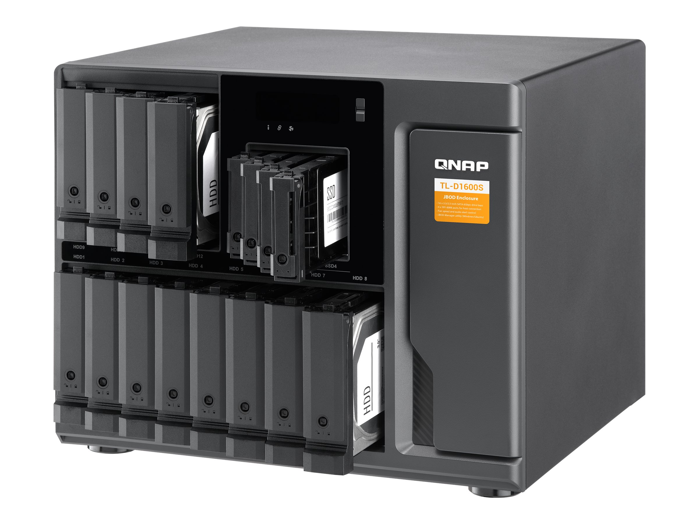 QNAP TL-D1600S - Festplatten-Array - 16 Schchte (SATA-600) - SATA 6Gb/s (extern)