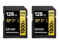 Lexar Professional GOLD Series - Flash-Speicherkarte - 128 GB - Video Class V60 / UHS-II U3 / Class10 - 1800x - SDXC UHS-II (Pac