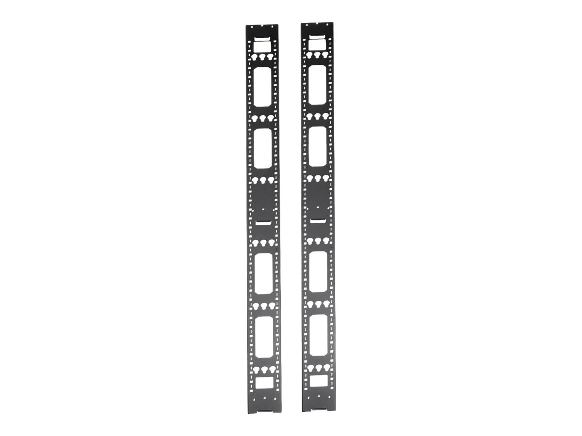Tripp Lite 48U Rack Enclosure Server Cabinet Vertical Cable Management Bars - Kabelmanagementleiste - Schwarz - 48U (Packung mit