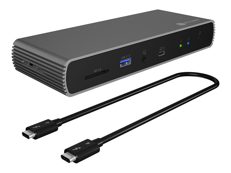 ICY BOX IB-DK8801-TB4 - Dockingstation - USB-C / Thunderbolt 4 - HDMI, DP - 1GbE - 135 Watt