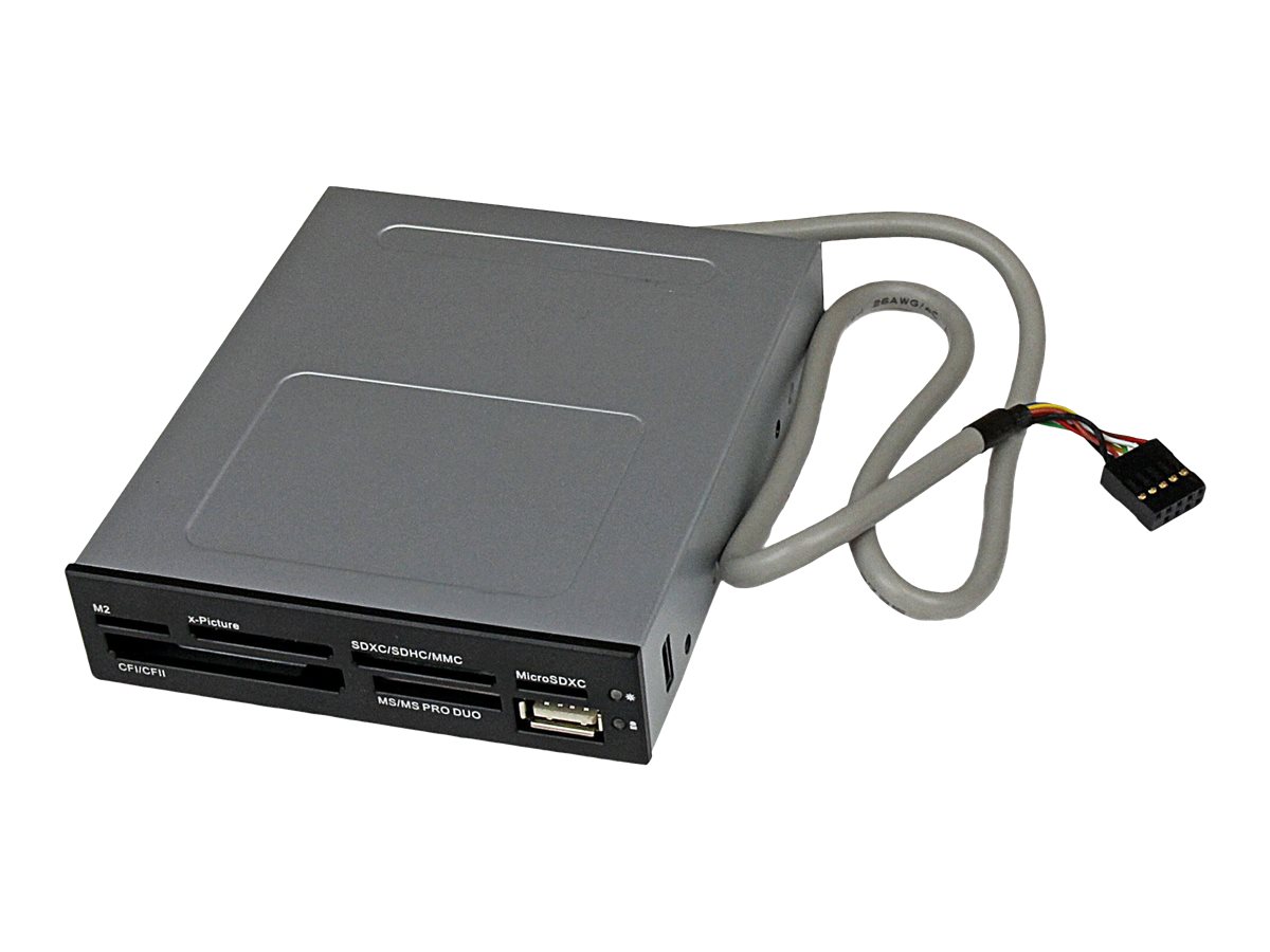 StarTech.com Interner USB 2.0 Kartenleser 3,5 (8,9cm) - 22-in-1 Front Panel Card Reader - Multi Speicherkartenleser fr SD / CF 