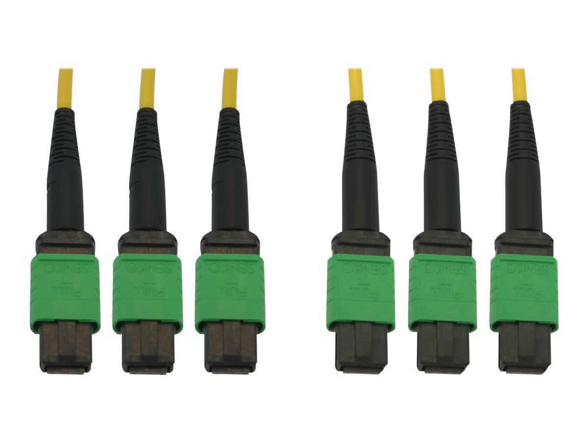 Eaton Tripp Lite Series 40/100G Singlemode 9/125 OS2 Fiber Optic Cable (3x8F MTP/MPO-APC F/F), LSZH, Yellow, 10 m (32.8 ft.) - N