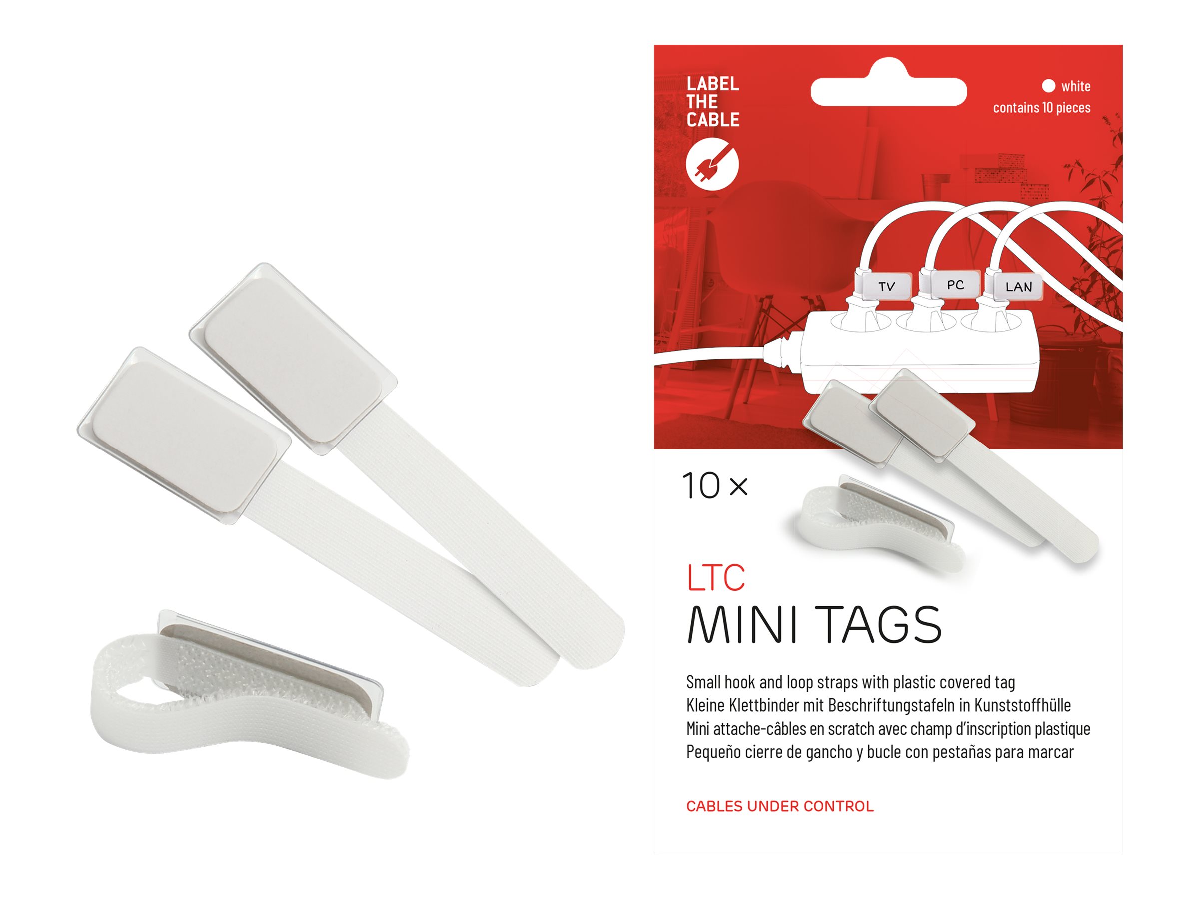 LTC MINI TAGS - Draht-/Kabel-Marker - 9 cm - weiss (Packung mit 10)