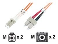 DIGITUS - Patch-Kabel - LC Multi-Mode (M) zu SC multi-mode (M) - 1 m - Glasfaser - 50/125 Mikrometer