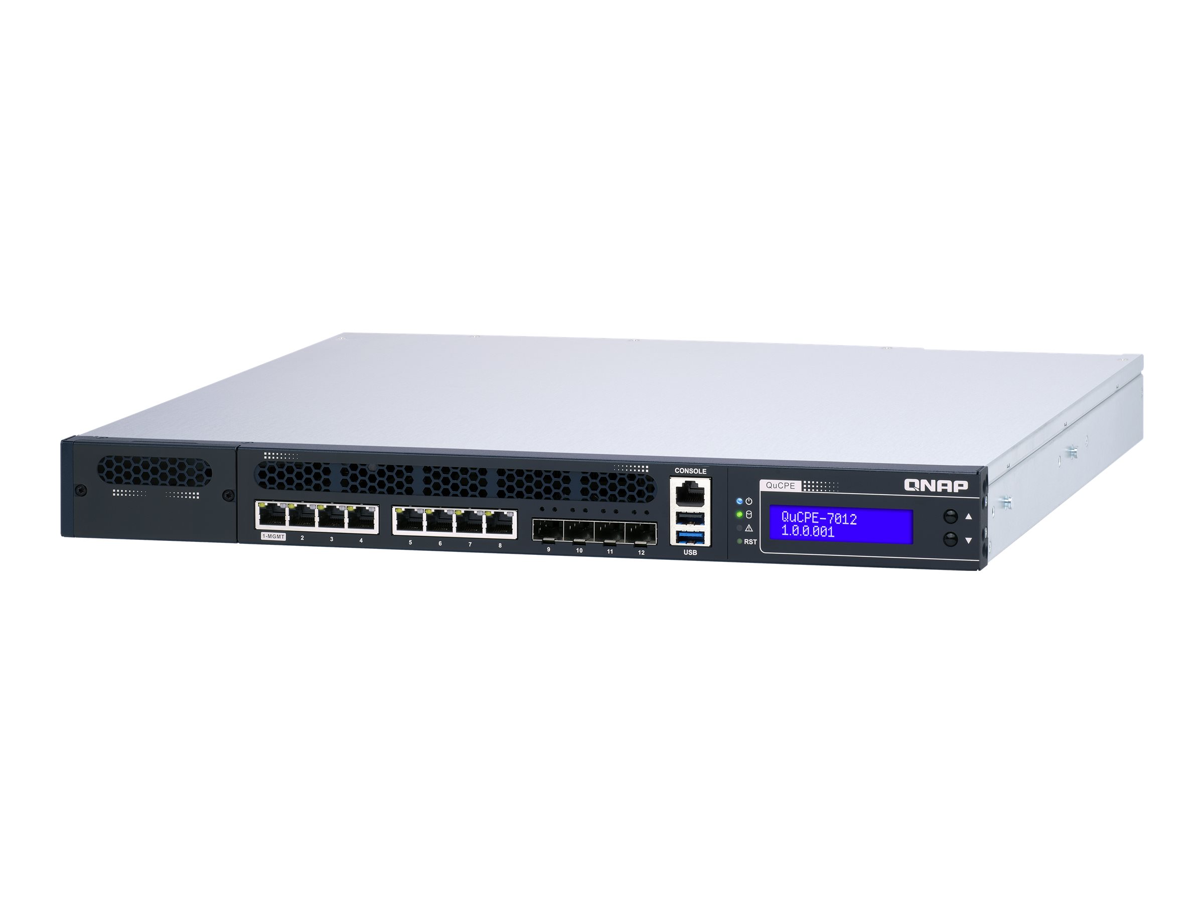 QNAP QuCPE-7012 - Virtualisierungsanwendung - 10GbE, 2.5GbE - 1U - Cloud-verwaltet - Rack-montierbar