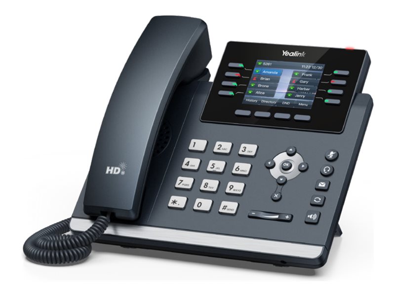 Yealink SIP-T44U - VoIP-Telefon mit Rufnummernanzeige - fnfwegig Anruffunktion - SIP, SRTP, RTCP-XR, VQ-RTCPXR - 12 Leitungen -