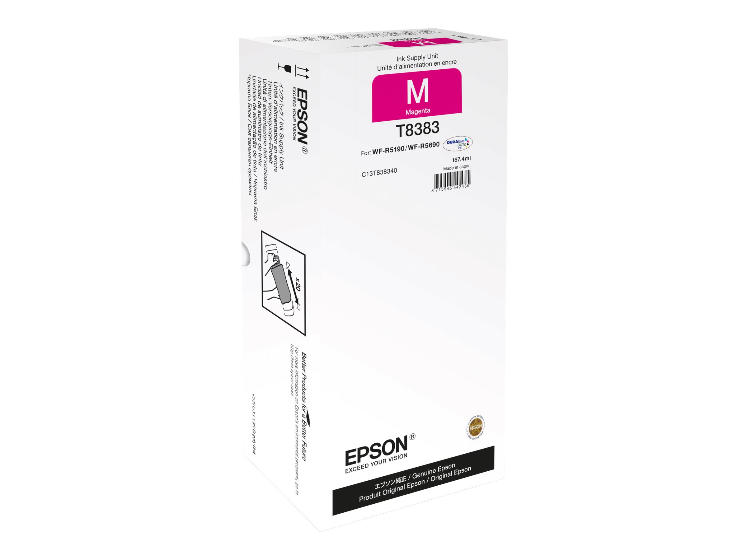 Epson T8383 - 167.4 ml - Magenta - Original - Nachflltinte - fr WorkForce Pro WF-R5190, WF-R5190DTW, WF-R5690, WF-R5690DTWF, W