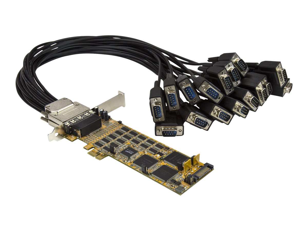 StarTech.com 16 Port PCI Express Seriell Karte - Low Profile - High Speed PCIe Seriell Karte mit 16 DB9 RS232 Ports - Erweiterun