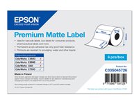 Epson Premium - Matt - permanenter Acrylklebstoff - 76 x 127 mm 5760 Etikett(en) (6 Rolle(n) x 960) gestanzte Etiketten - fr Co