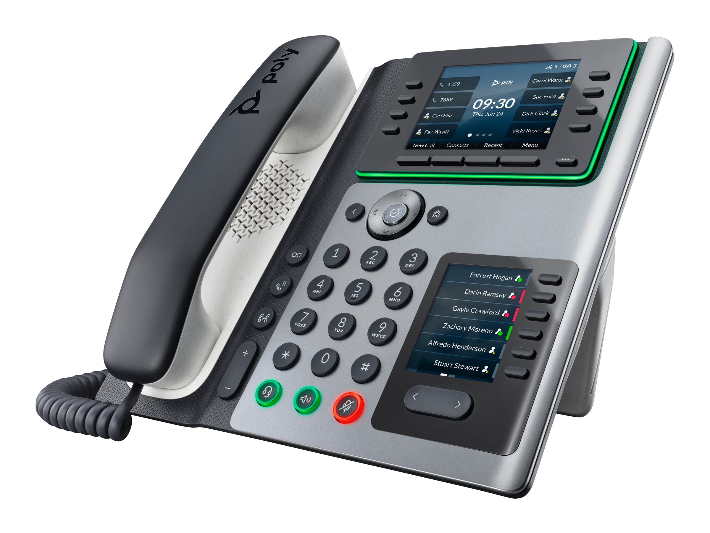 Poly Edge E450 - VoIP-Telefon mit Rufnummernanzeige/Anklopffunktion - dreiweg Anruffunktion - SIP, SDP