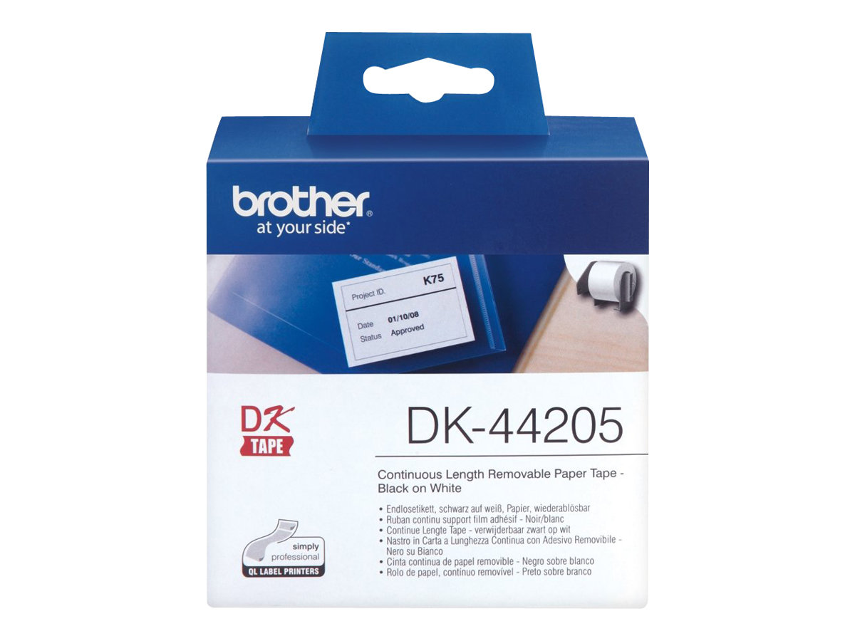 Brother DK44205 - Entfernbarer Klebstoff - weiss - Rolle (6,2 cm x 30,5 m) 1 Rolle(n) Etiketten - fr Brother QL-1050, 1060, 500