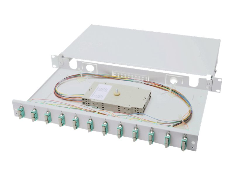DIGITUS Professional DN-96321/3 - Glasfaserkabelkiste - SC Duplex MM X 12 - Grau, RAL 7035 - 1U - 48.3 cm (19