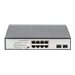 DIGITUS DN-95140 - Switch - unmanaged - 6 x 10/100/1000 (PoE++) + 2 x 10/100/1000 + 2 x Gigabit SFP (Uplink) - Desktop, an Rack 