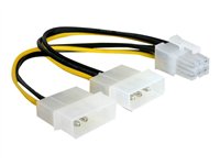 Delock - Stromkabel - 6-poliges PCIe Power (W) zu interne Stromversorgung, 4-polig (M) - 15 cm