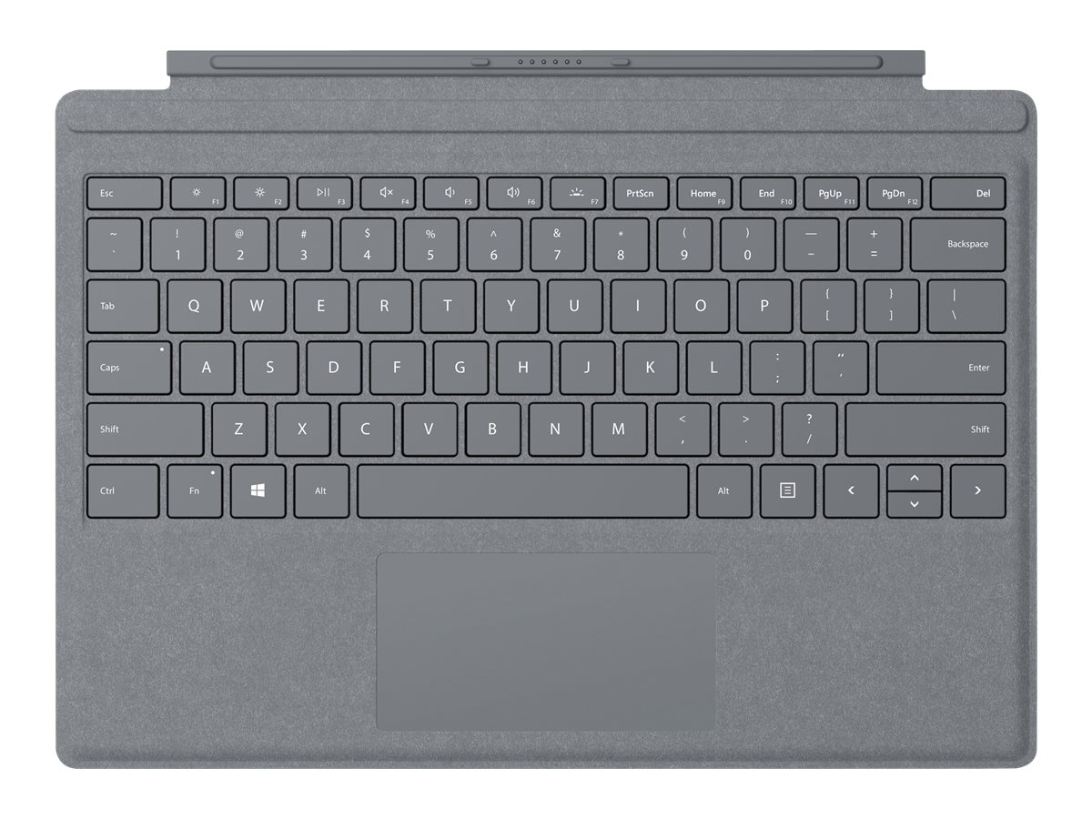 Microsoft Surface Pro Signature Type Cover - Tastatur - mit Trackpad - hinterleuchtet - Deutsch - Light Charcoal