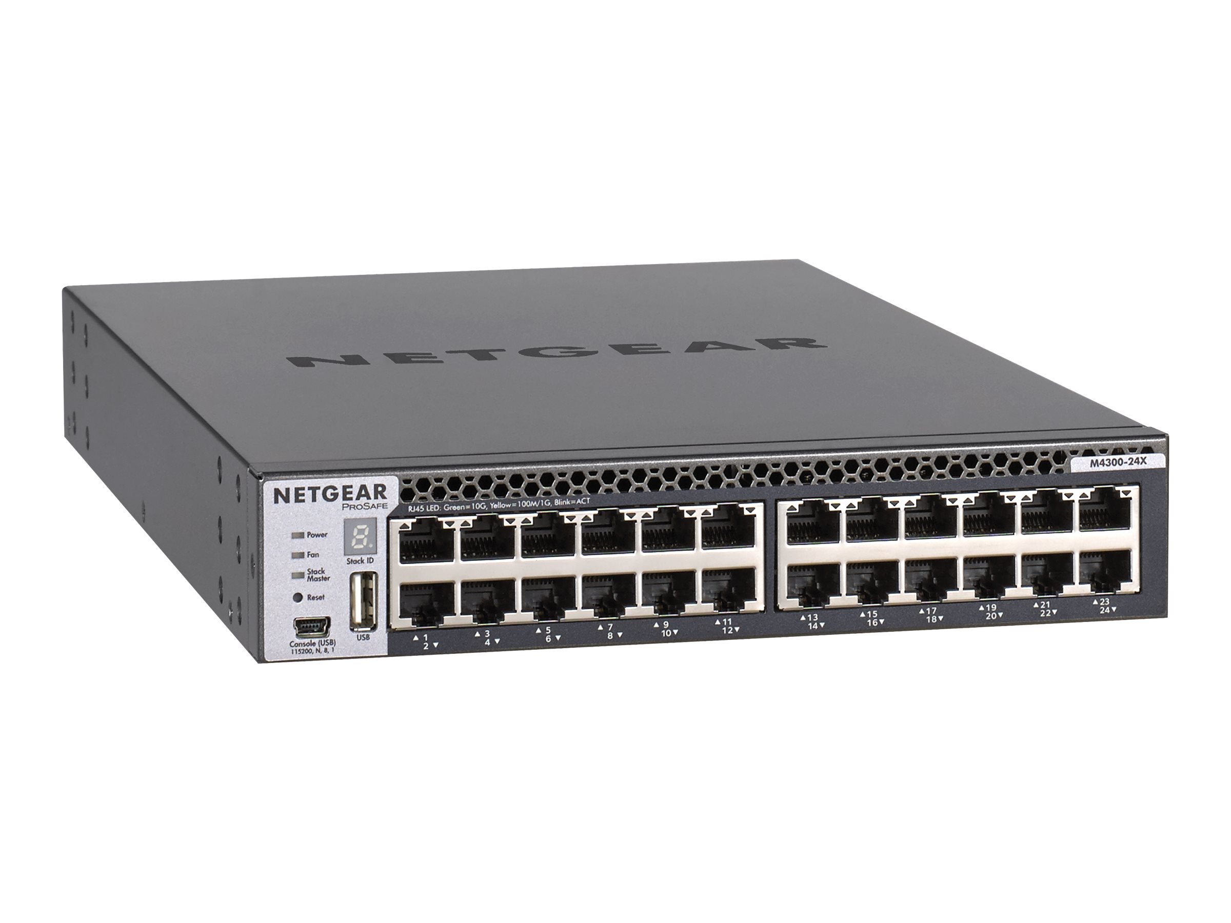 NETGEAR M4300-24X - Switch - L3 - managed - 24 x 10 Gigabit Ethernet + 4 x 10 Gigabit SFP+, gemeinsam genutzt - Luftstrom von vo