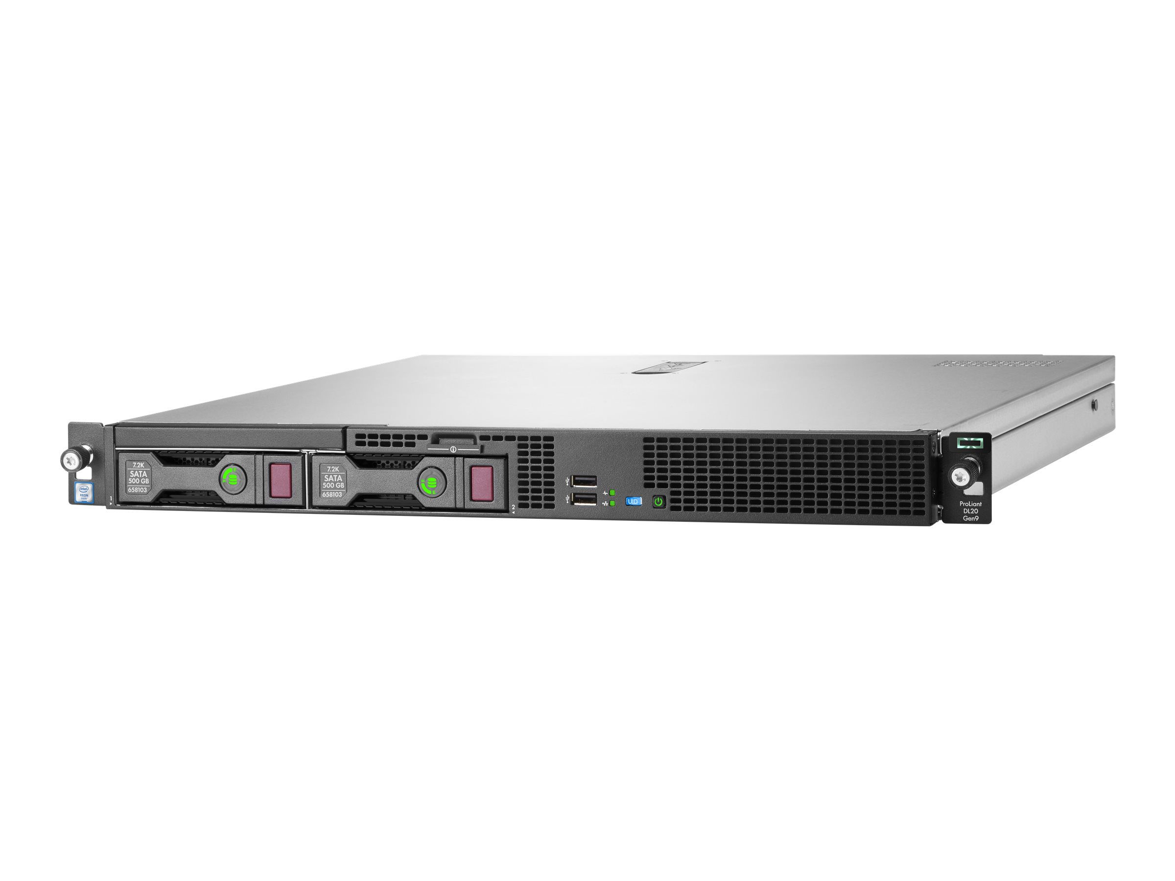 HPE ProLiant DL20 Gen9 Performance - Server - Rack-Montage - 1U - 1-Weg - 1 x Xeon E3-1240V6 / 3.7 GHz