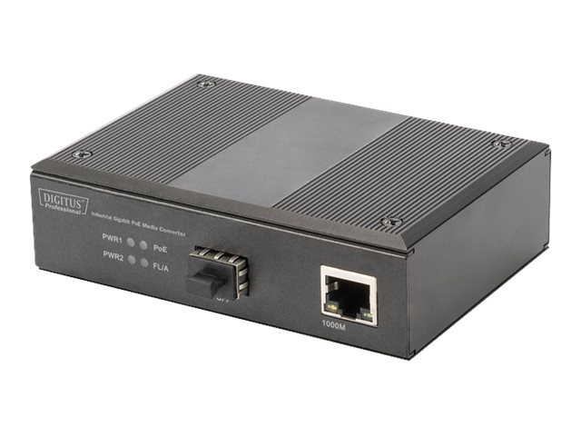 DIGITUS Professional DN-652104 - Medienkonverter - GigE - 10Base-T, 100Base-TX, 1000Base-T, 1000Base-X - RJ-45 / SFP (mini-GBIC)