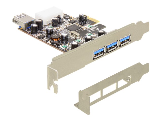 DeLock PCI Express Card > 3 x extern + 1 x intern USB 3.0 - USB-Adapter - PCIe Low-Profile - USB, USB 2.0, USB 3.0 - 4 Anschlss