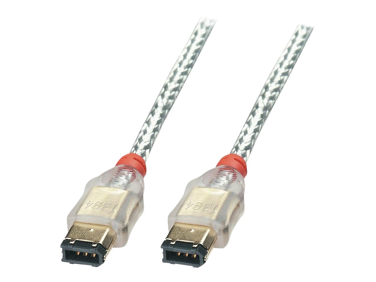 Lindy Premium - IEEE 1394-Kabel - FireWire, 6-polig (M) zu FireWire, 6-polig (M) - 30 cm - geformt - durchsichtig