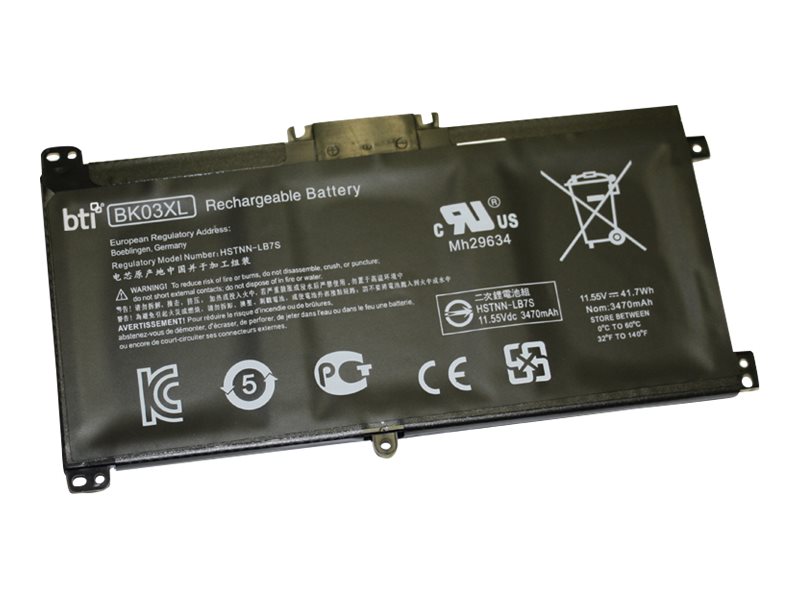 BTI - Laptop-Batterie (gleichwertig mit: HP BK03XL) - Lithium-Ionen - 3 Zellen - 3470 mAh - 41.7 Wh