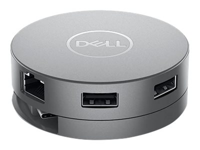 Dell Mobile Adapter DA310 - Multiport-Adapter - USB-C - VGA, HDMI, DP, USB-C - GigE - für Latitude 3310, 3310 2-in-1, 5320 2-in-