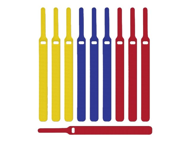 LTC BASIC STRAPS - Kabelbinder - 17 cm - Blau, Gelb, Rot (Packung mit 10)