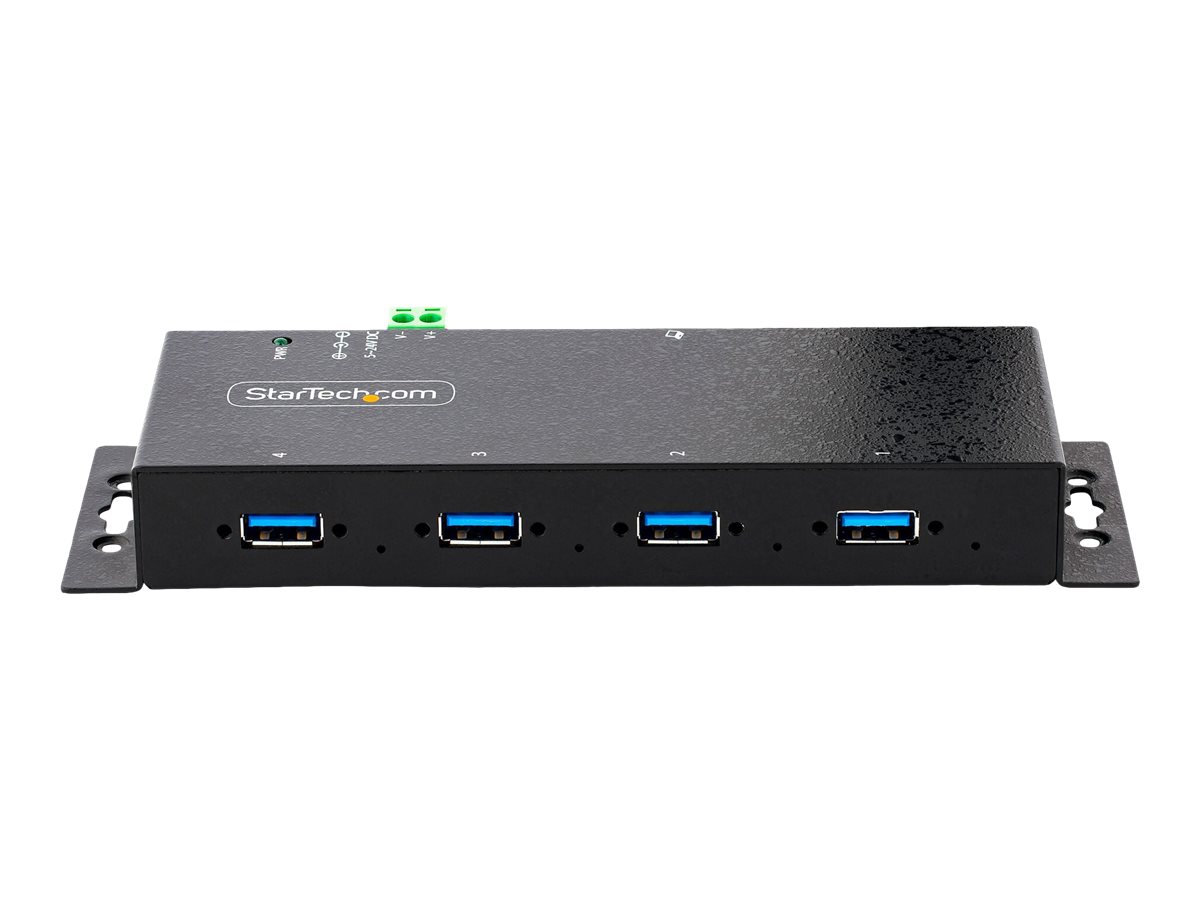 StarTech.com 4-Port Industrial USB 3.0 5Gbps Hub, Rugged USB Hub w/15kV Air/8kV Contact ESD and Surge Protection, DIN/Wall/Desk 