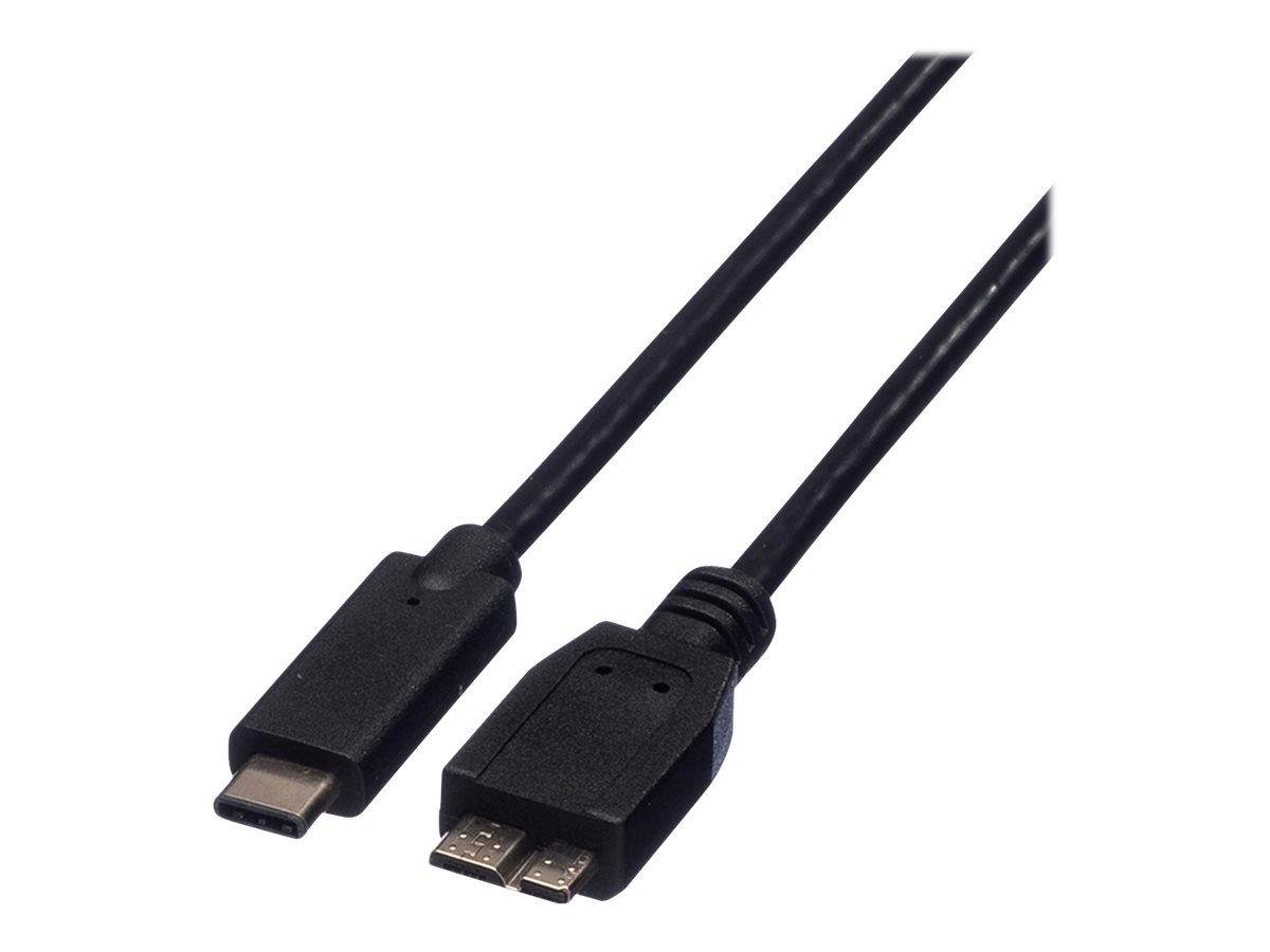 Roline - USB-Kabel - Micro-USB Typ B (M) zu 24 pin USB-C (M) - USB 3.1 - 1 m - Schwarz