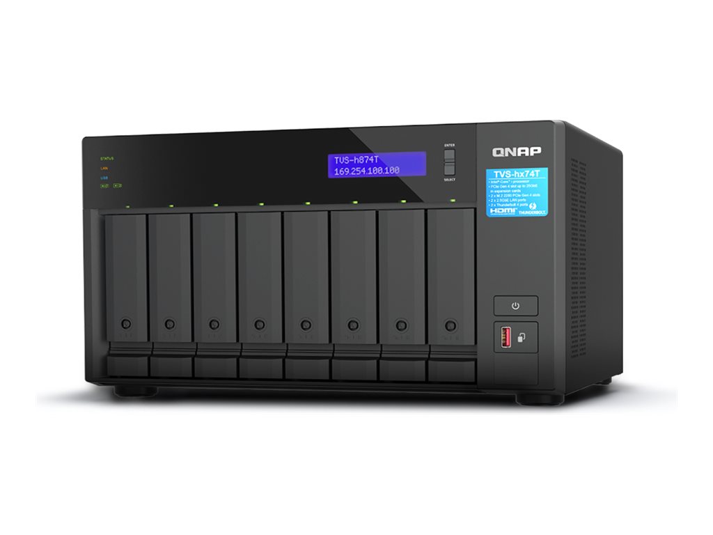 QNAP TVS-h874T - NAS-Server - 8 Schchte - SATA 6Gb/s - RAID RAID 0, 1, 5, 6, 10, 50, JBOD, 60 - RAM 64 GB
