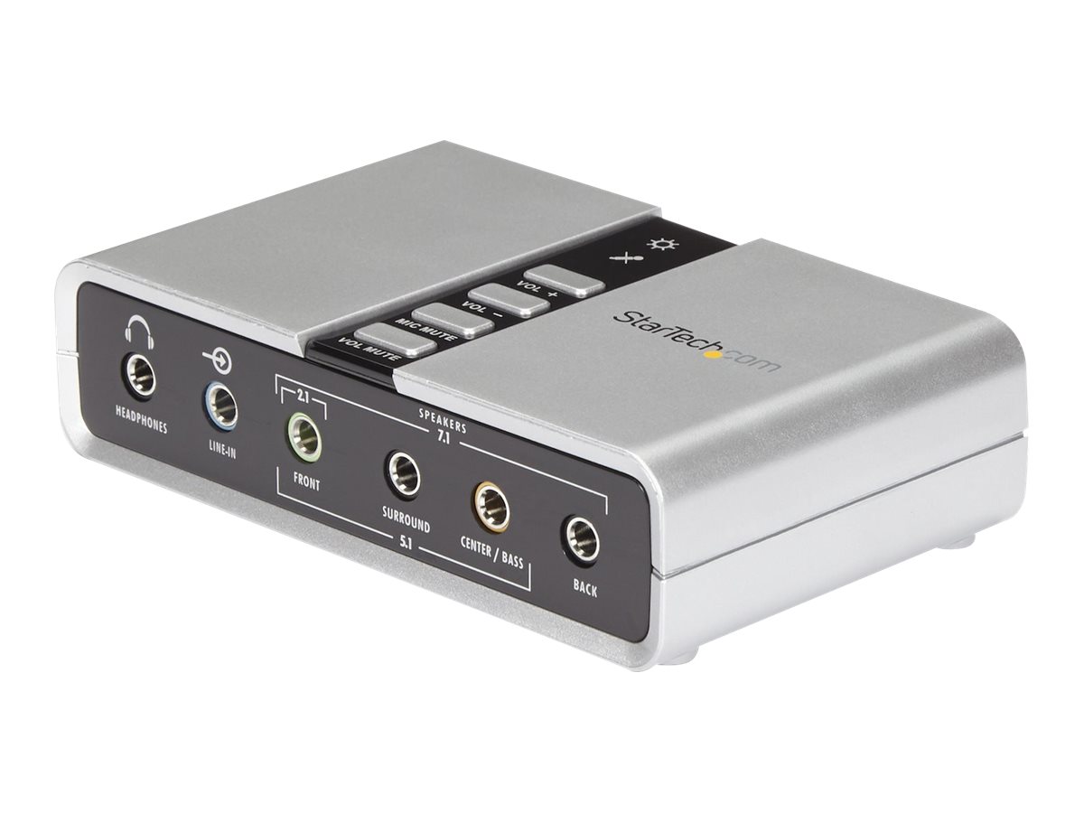StarTech.com USB 2.0 Soundbox 7.1 Adapter - externe USB Soundkarte mit SPDIF Didital Audio - External Soundcard mit 8x 3,5mm Buc