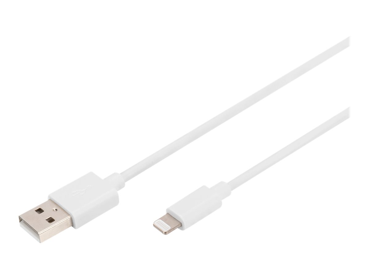 DIGITUS - Lightning-Kabel - USB mnnlich zu Lightning mnnlich - 2 m - Doppelisolierung - weiss