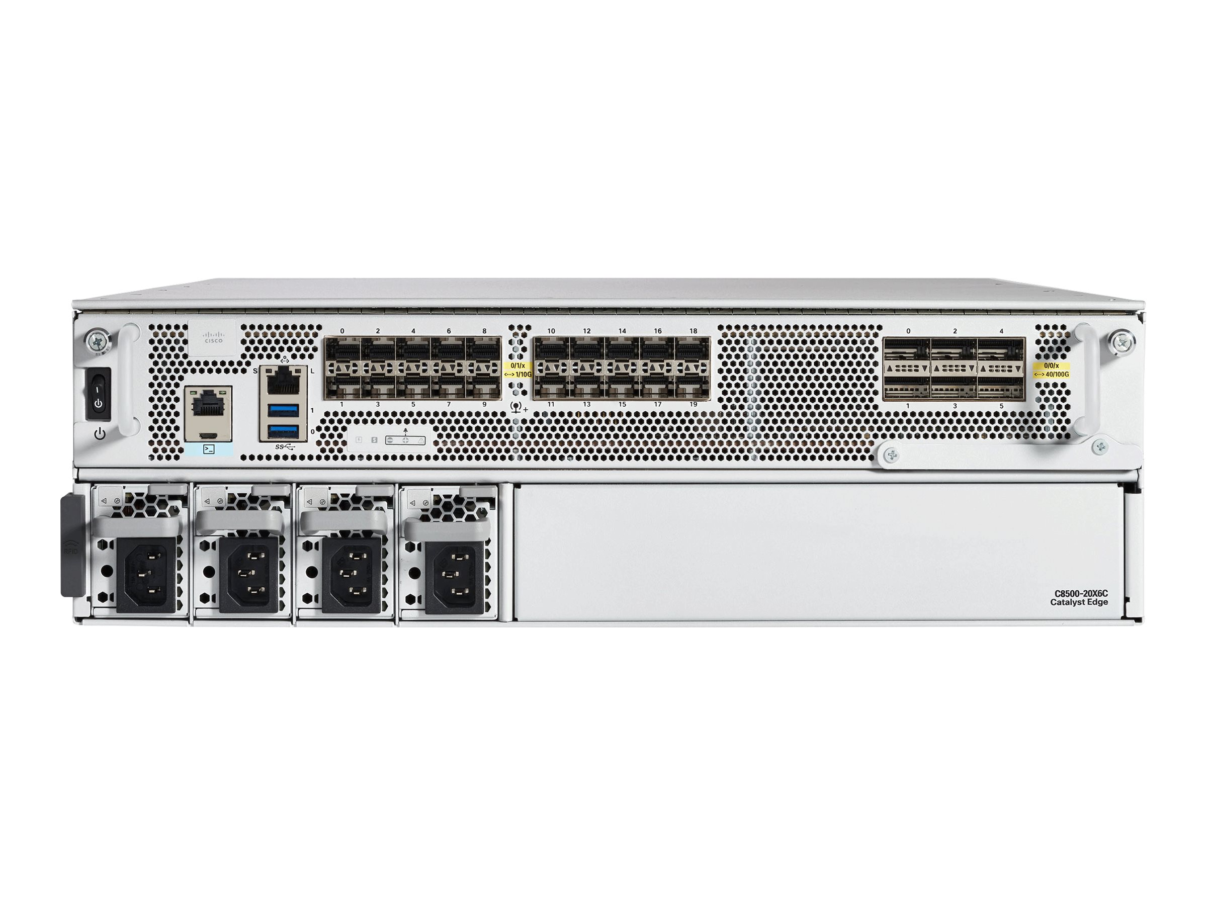 Cisco Catalyst 8500-20X6C Edge Platform - Switch - 20 x 1 Gigabit / 10 Gigabit SFP+ + 6 x 40/100 Gigabit QSFP+ - an Rack montier