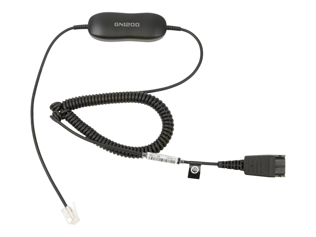 Jabra GN1200 CC - Headset-Kabel - Quick Disconnect Stecker zu RJ-9 mnnlich - 2 m - fr Jabra GN 2100, GN 2200, GN 2250