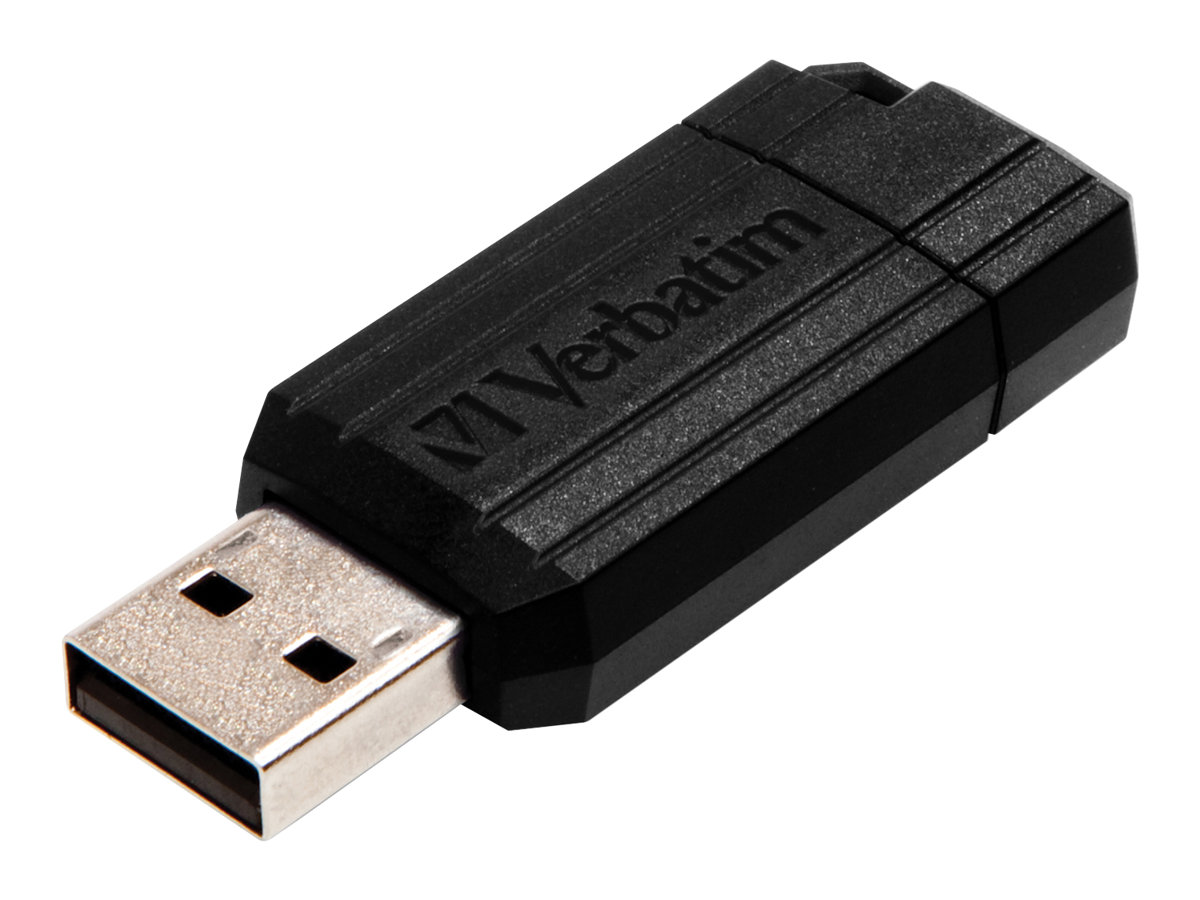 Verbatim PinStripe USB Drive - USB-Flash-Laufwerk - 64 GB - USB 2.0 - Schwarz