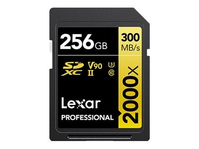 Lexar Professional GOLD Series - Flash-Speicherkarte - 256 GB - Video Class V90 / UHS-II U3 / Class10 - 2000x - SDXC UHS-II