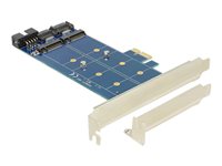 Delock PCI Express Card > 2 x internal M.2 NGFF - Speicher-Controller - USB 2.0 / M.2 Card / SATA 6Gb/s - Low-Profile - PCIe x1