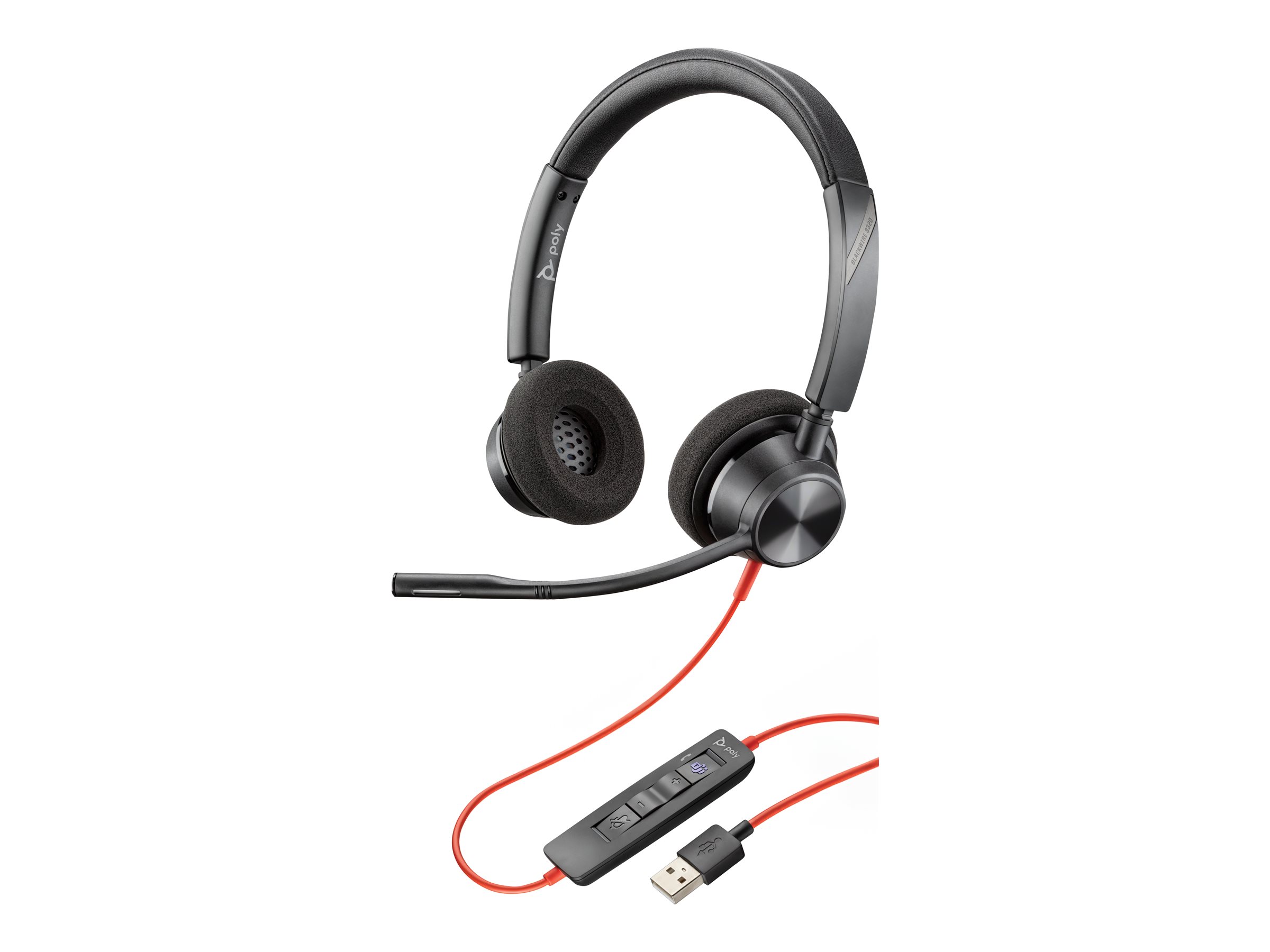 Poly Blackwire 3320-M - Blackwire 3300 series - Headset - On-Ear - kabelgebunden - aktive Rauschunterdrckung