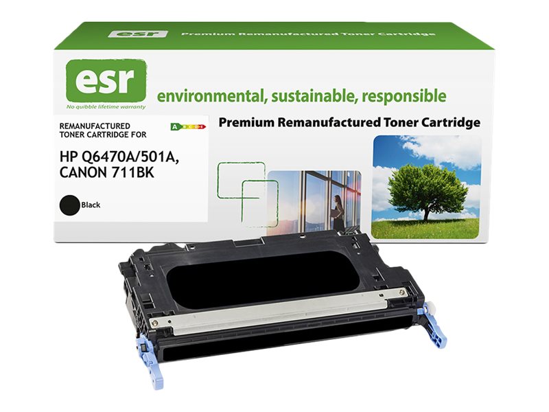 ESR - Schwarz - kompatibel - Karton - wiederaufbereitet - Tonerpatrone (Alternative zu: Canon 711BK, HP 501A)