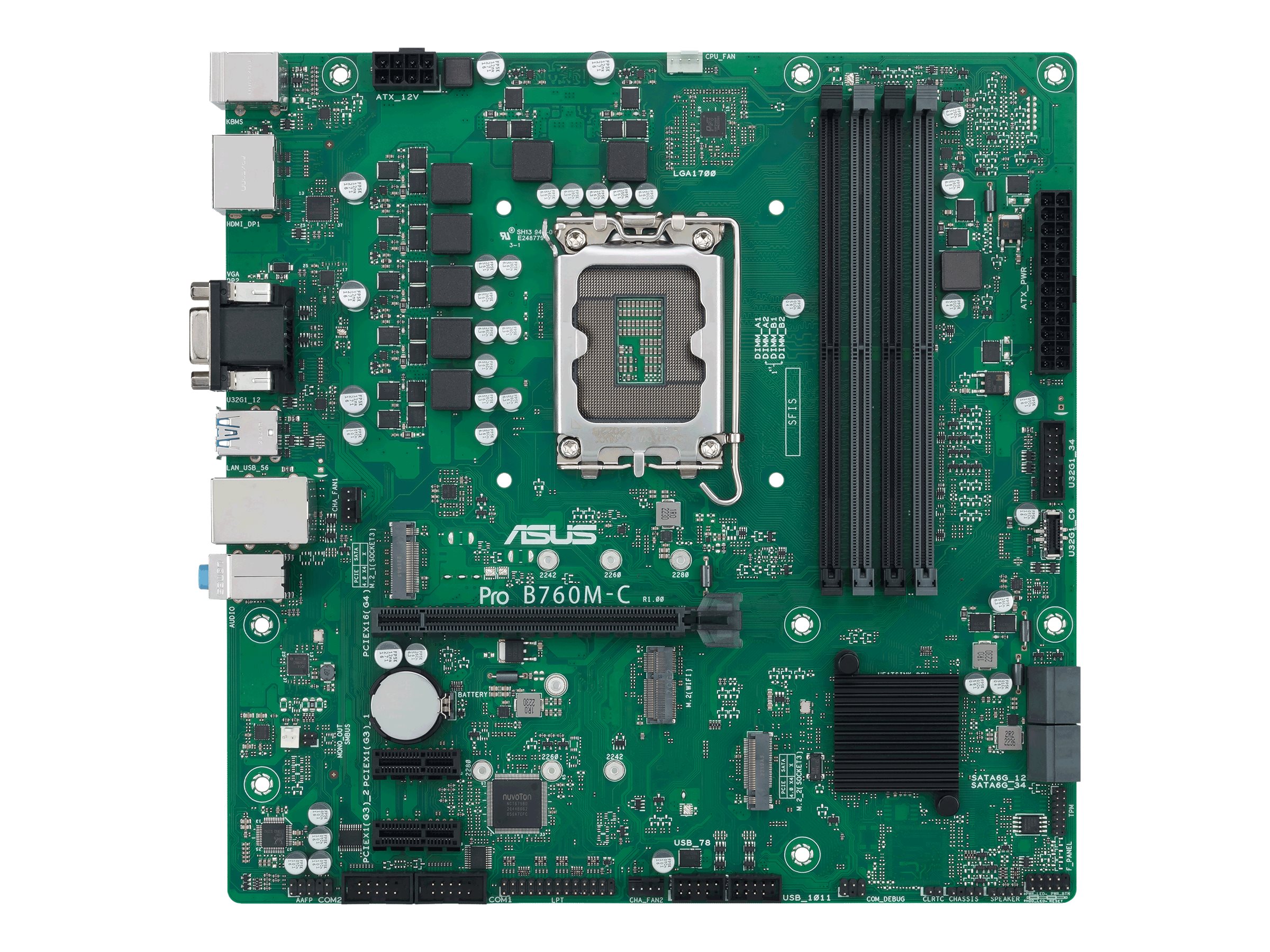 ASUS Pro B760M-C-CSM - Motherboard - micro ATX - LGA1700-Sockel - B760 Chipsatz - USB 3.2 Gen 1, USB-C 3.2 Gen 1