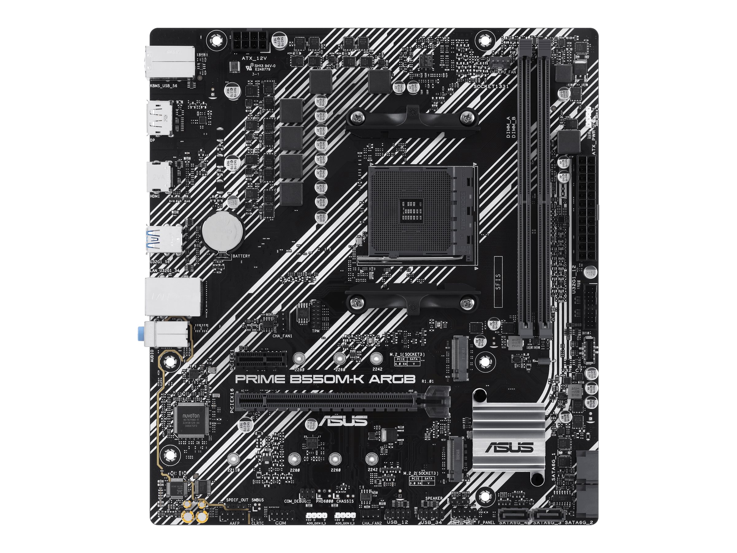 ASUS PRIME B550M-K ARGB - Motherboard - micro ATX - Socket AM4 - AMD B550 Chipsatz - USB 3.2 Gen 1