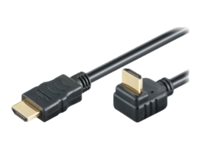 M-CAB HDMI Hi-Speed Kabel with Ethernet - HDMI-Kabel mit Ethernet - HDMI mnnlich zu HDMI mnnlich gewinkelt - 1 m - Schwarz - g