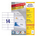 Avery Zweckform 3653 - Papier - permanenter Klebstoff - weiss - 105 x 42.3 mm 2800 Etikett(en) (200 Bogen x 14) Etiketten