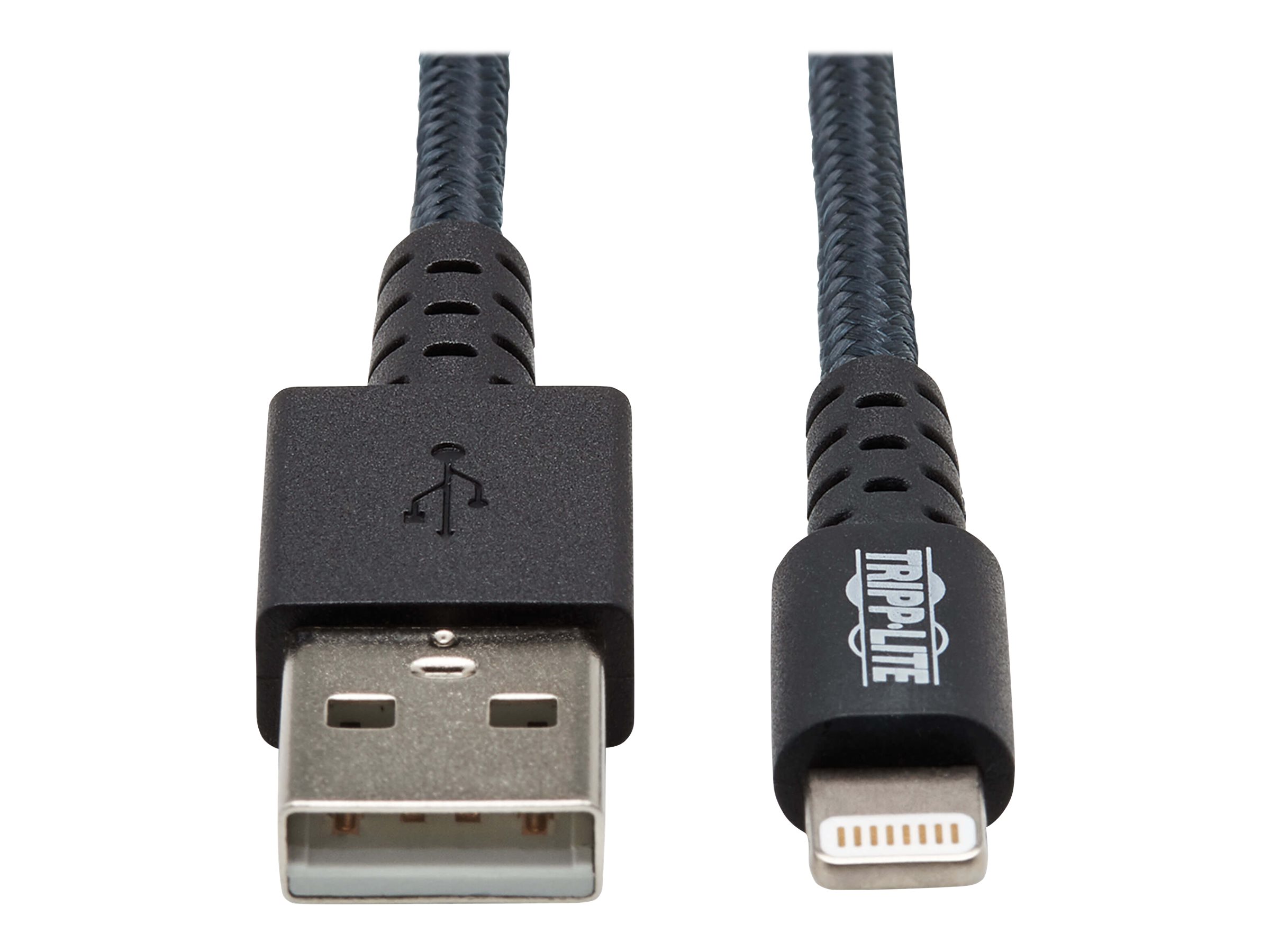 Eaton Tripp Lite Series Heavy-Duty USB-A to Lightning Sync/Charge Cable, UHMWPE and Aramid Fibers, MFi Certified - 1 ft. (0.31 m