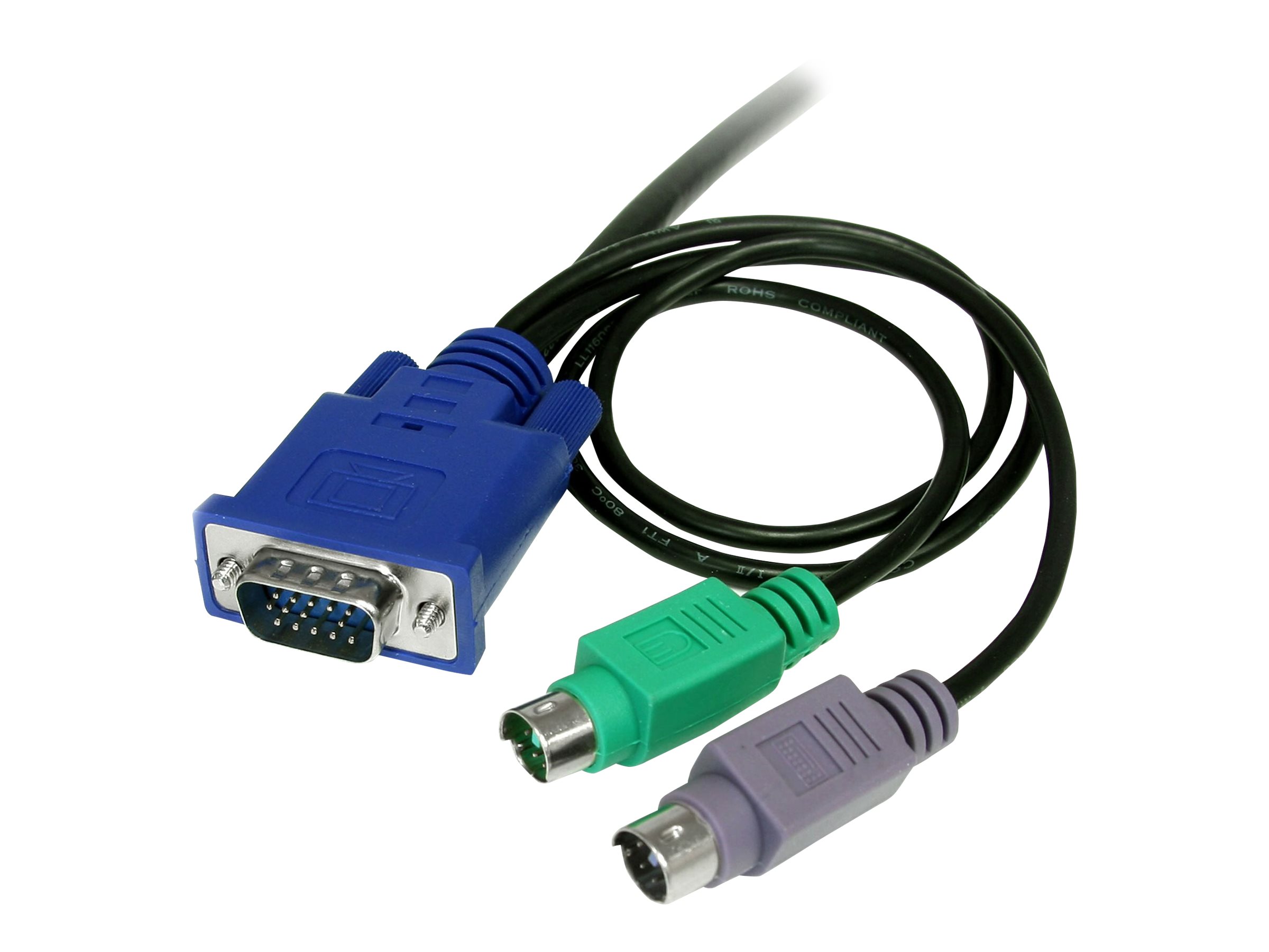 StarTech.com 1,8m 3-in-1 PS/2 VGA KVM Kabel - Kabelsatz fr KVM Switch / Umschalter - Tastatur- / Video- / Maus- (KVM-) Kabel - 